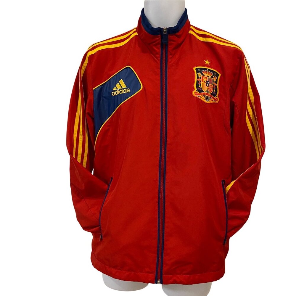 Adidas Spain National Team Soccer Track Jacket Red Retro Vintage Size Small